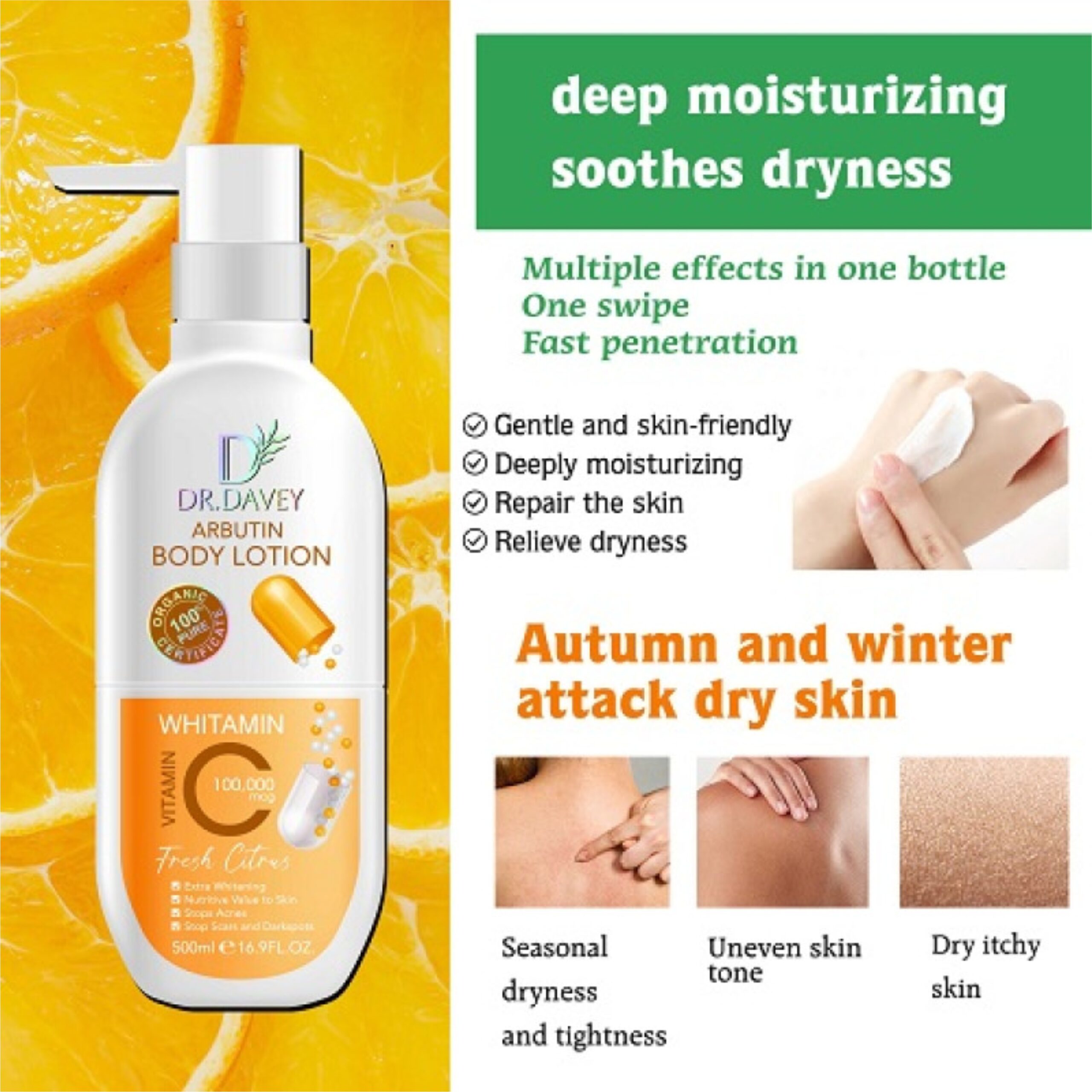 Dr. Davey Arbutin Body Lotion with Vitamin C – 3 Dr. Davey Arbutin Body Lotion with Vitamin C – 3