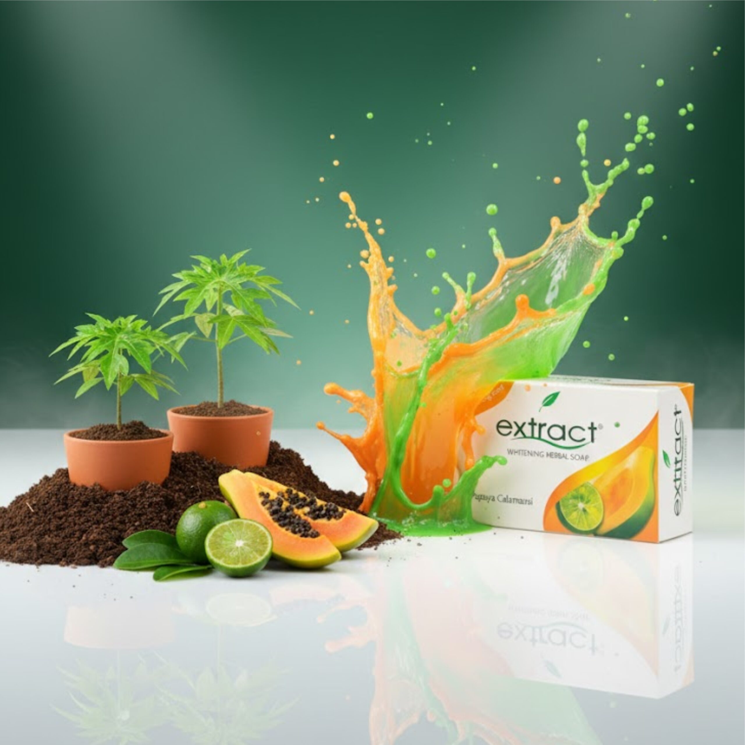 Extract Whitening Herbal Soap Papaya Calamansi Extract Whitening Herbal Soap Papaya Calamansi